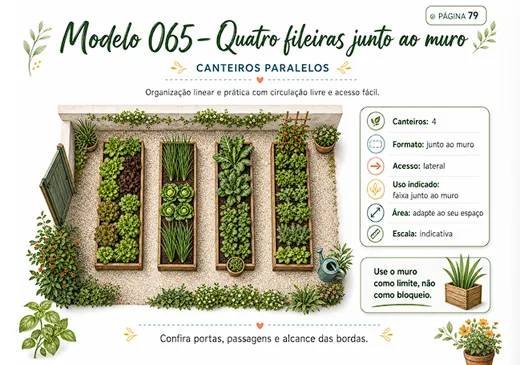Modelo 065 — Quatro fileiras junto ao muro