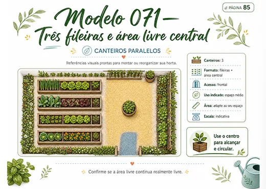 Modelo 071 — Três fileiras e área livre central
