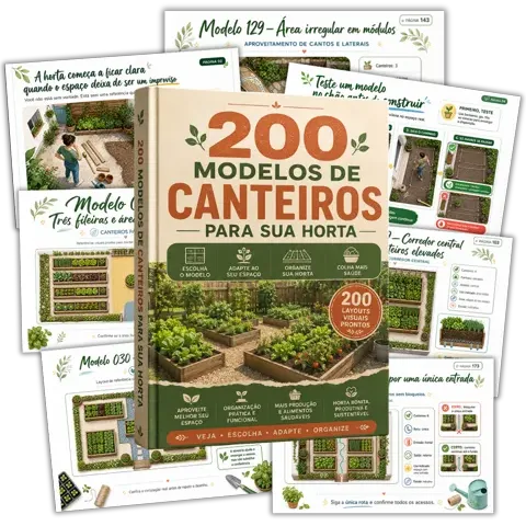 Capa do material 200 Modelos de Canteiros para Sua Horta